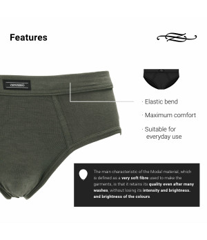Stretch modal cotton briefs — breathable with elastic waistband Zenzerò