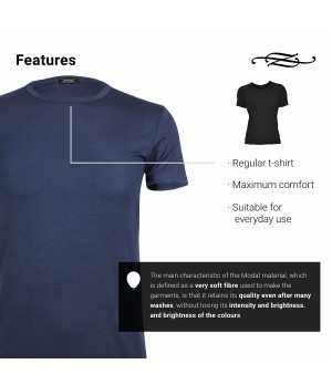 Camiseta de cuello redondo para hombre en algodón modal elástico — Zenzerò