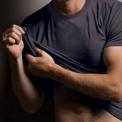 T-shirt col rond homme en coton modal extensible — Zenzerò