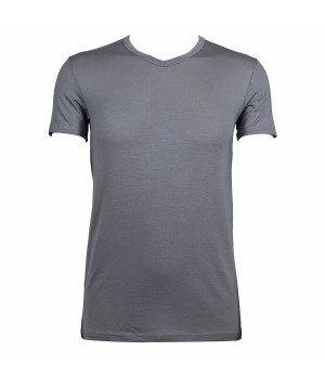 T-shirt uomo (1 pezzo) Scollo a V tinta unita in cotone modal elasticizzato — Zenzerò 1959