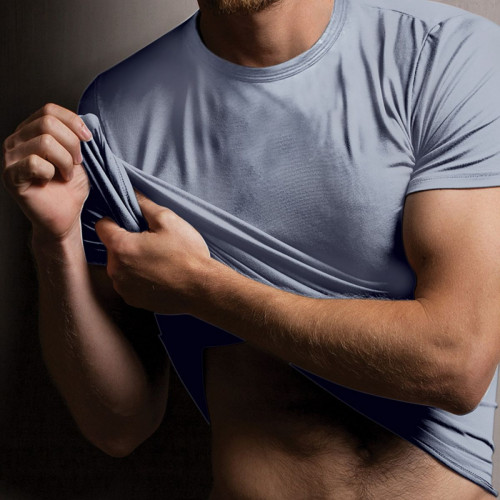 Men's V-neck solid t-shirt (1 pc) in stretch modal cotton — Zenzerò 1959