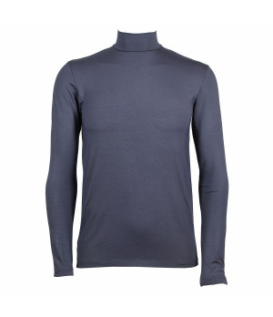 Herren Rollkragen-Shirt langarm aus Baumwolle-Modal mit Stretch — Zenzerò