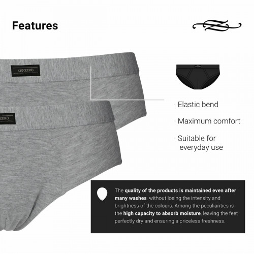 Stretch cotton briefs 2-pack, regular fit and anti-odor — Z ZENZERO' 1959