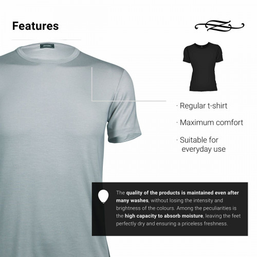 Herren T-Shirt Rundhals aus Stretch-Baumwolle — Zenzerò