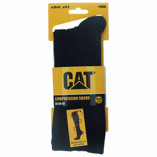 Graduated compression socks (15-18 mmHg), 1 pair — knee-high for muscle recovery, Caterpillar