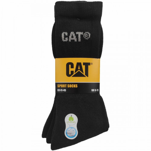 Chaussettes sportives en éponge de coton 3 paires — pointe et talon renforcés Caterpillar