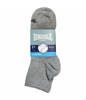 Calcetines tobilleros unisex 3 pares — borde corte láser en algodón | Lonsdale