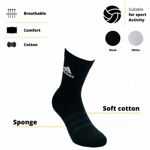Tennissocken 3er-Pack — atmungsaktive Baumwolle mit Frotteesohle von Adidas