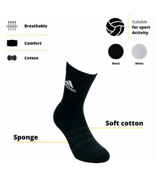 Chaussettes de tennis, 3 paires — coton respirant avec semelle en éponge Adidas