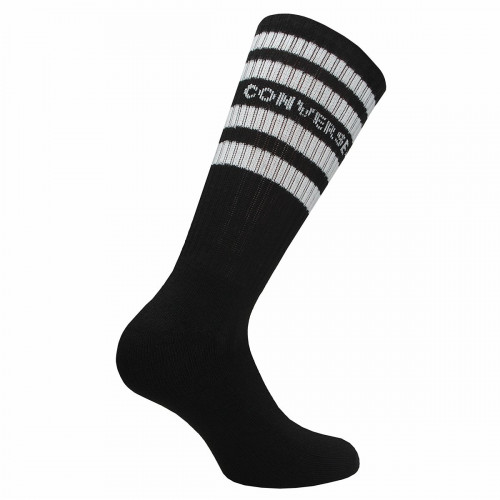 Calze Corte Converse - 2 Paia con Righe e Scritta Orizzontali Metà Polpaccio