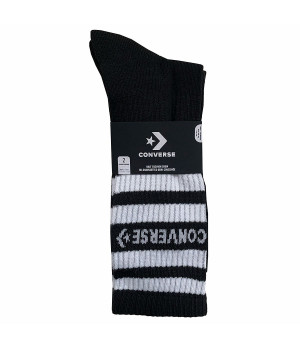 Calze Corte Converse - 2 Paia con Righe e Scritta Orizzontali Metà Polpaccio