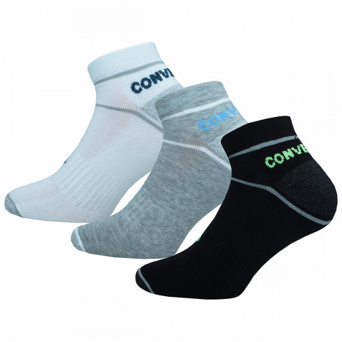 Calze da Uomo Converse - 3 Paia LowCut con Supporto Arco Plantare Altezza Caviglia