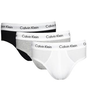 Slip Calvin Klein Uomo - 3 Pezzi in Cotone Elasticizzato a Tinta Unita