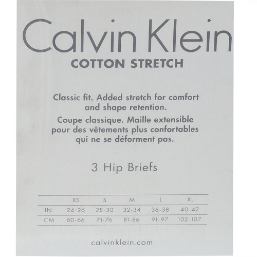 Slip Calvin Klein Uomo - 3 Pezzi in Cotone Elasticizzato a Tinta Unita