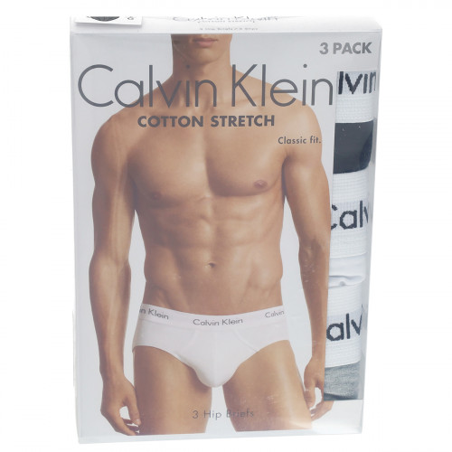 Slip Calvin Klein Uomo - 3 Pezzi in Cotone Elasticizzato a Tinta Unita