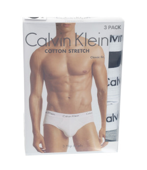 Slip Calvin Klein Uomo - 3 Pezzi in Cotone Elasticizzato a Tinta Unita