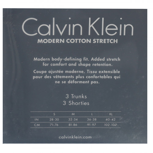Boxers Modern Cotton 3 pares ajustados de cintura media — Calvin Klein