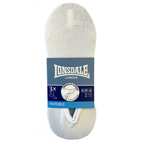 Calcetines invisibles 3 pares algodón peinado corte bajo antideslizantes — Lonsdale