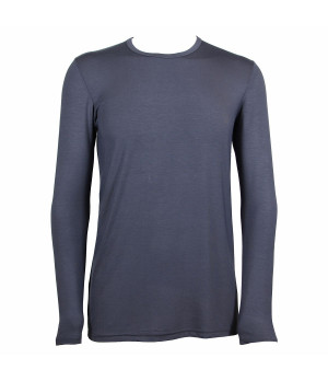 Crew-neck long-sleeve stretch modal cotton shirt — Z ZENZERO' 1959