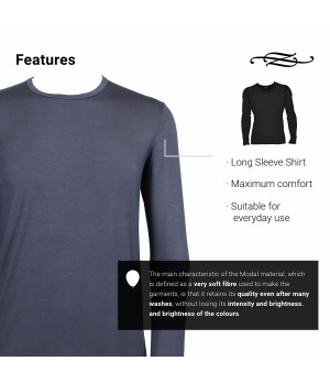 Rundhals-Langarmshirt aus elastischem Modal, atmungsaktiv — Z ZENZERO' 1959 » Naduf
