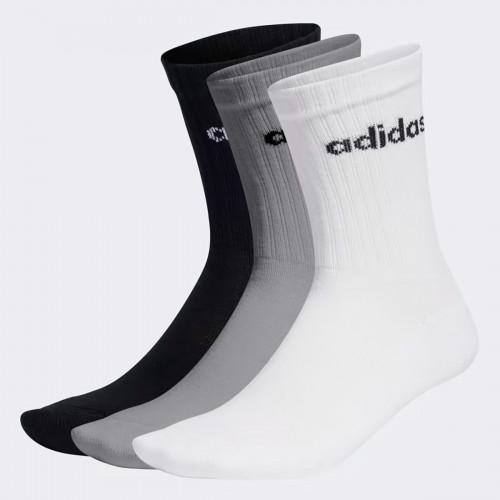 Calze Adidas Linear Cushioned Unisex - 3 Paia in Cotone - Altezza Metà Polpaccio
