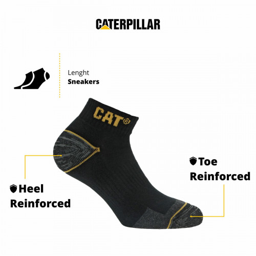 Chaussettes de travail 3 paires — pointe et talon renforcés | Caterpillar