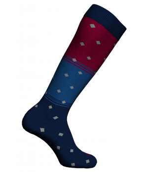 Chaussettes longues en coton chaud, 1 paire, motif losanges — Zenzerò