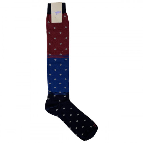 Chaussettes longues en coton chaud, 1 paire, motif losanges — Zenzerò