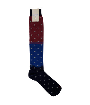 Chaussettes longues en coton chaud, 1 paire, motif losanges — Zenzerò