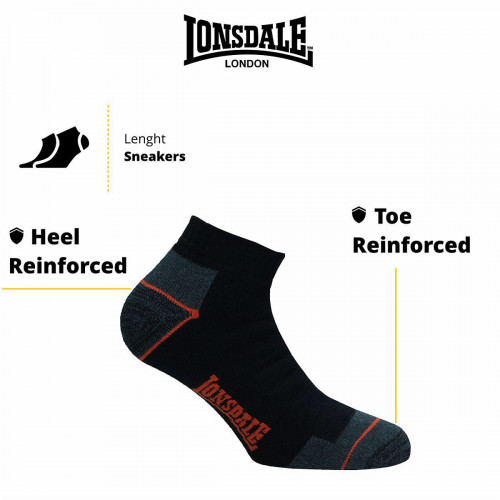 Calze per scarpe antinfortunistiche 3 paia altezza caviglia, rinforzate — Lonsdale