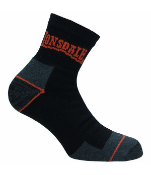 Work socks 3 pairs, 65% cotton with sponge footbed, reinforced toe and heel — Lonsdale