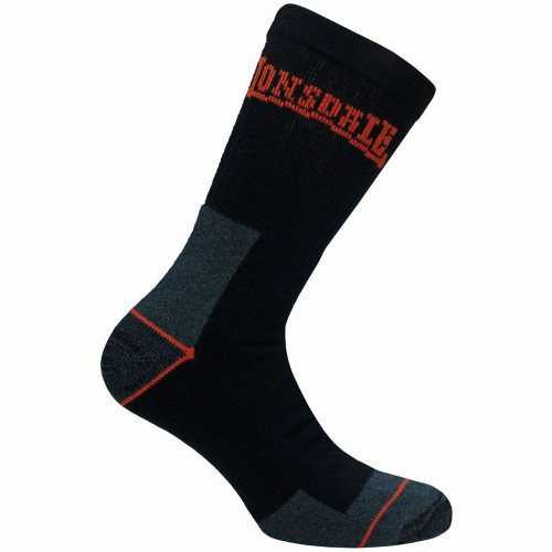 3-pack work socks — mid-calf cotton terry, reinforced toe and heel Lonsdale