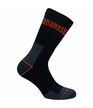 3-pack work socks — mid-calf cotton terry, reinforced toe and heel Lonsdale