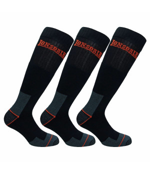 3-Pack Knee-High Work Socks — Reinforced Toe & Heel Lonsdale
