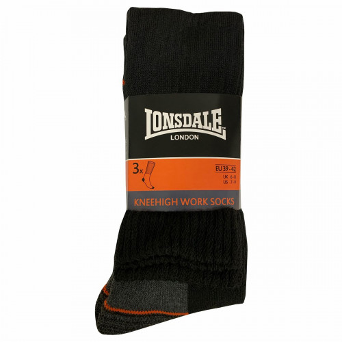 Chaussettes de travail hautes — lot de 3, pointe et talon renforcés Lonsdale