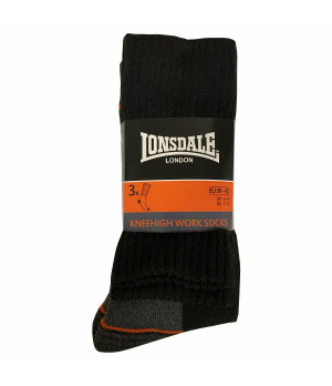 Calcetines de trabajo altos 3 pares — puntera y talón reforzados Lonsdale
