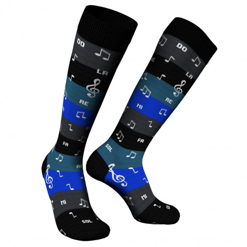 Chaussettes longues homme en coton chaud motif notes de musique — Zenzerò