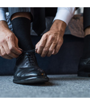 Chaussettes longues en coton peigné mercerisé, 1 paire, respirantes et élégantes — Zenzerò