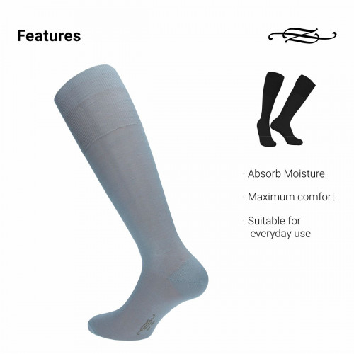 Chaussettes longues en coton peigné mercerisé, 1 paire, respirantes et élégantes — Zenzerò
