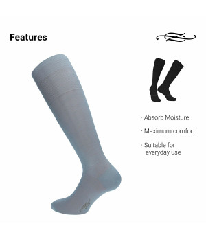 Calcetines largos de algodón mercerizado peinado, 1 par, transpirables y elegantes — Zenzerò