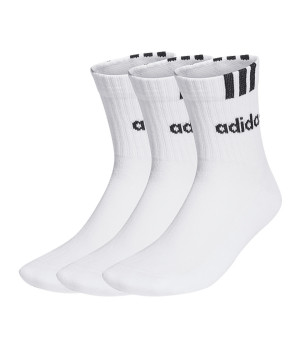 Calze Sportive Adidas Stripes Linear Half Cushioned - 3 Paia Calzini Sopra la Caviglia