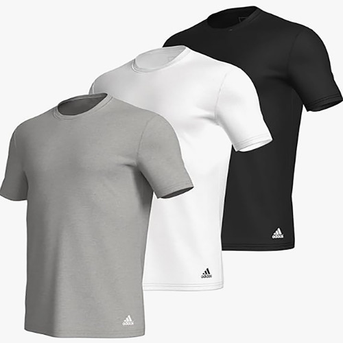 Active Cotton Pack de 3 Camisetas cuello redondo hombre 100% algodón transpirable — Adidas