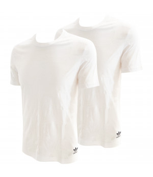 Camiseta cuello redondo hombre 2 piezas 100% algodón transpirable antiolor — Adidas