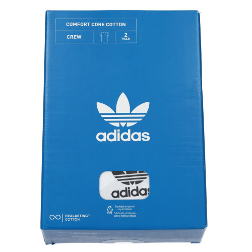 Camiseta cuello redondo hombre 2 piezas 100% algodón transpirable antiolor — Adidas