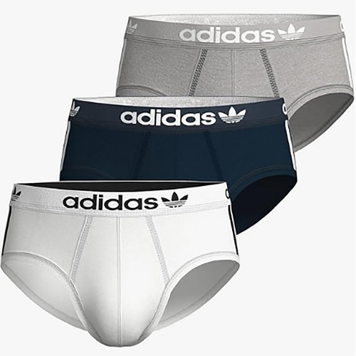 Slip da Uomo Adidas - 3 Pezzi in Cotone Traspirante 3-Stripes