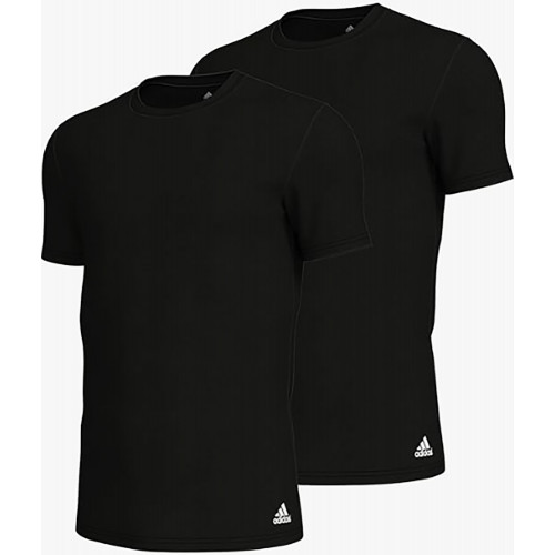 Camiseta de cuello redondo para hombre 2 piezas en algodón elástico transpirable — Adidas