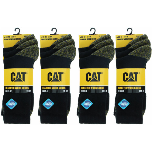 Caterpillar 12 Pairs Diabetic Work Socks